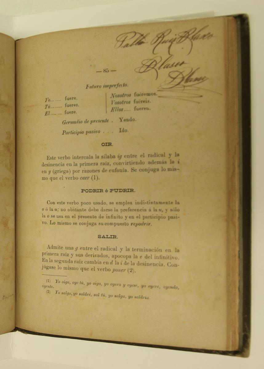 "Elementos de gramática castellana", pàg. 85