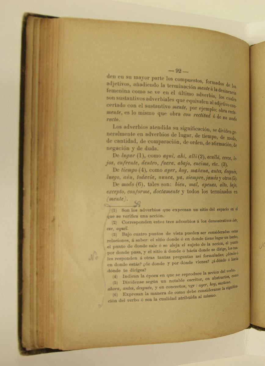 "Elementos de gramática castellana", pàg. 92
