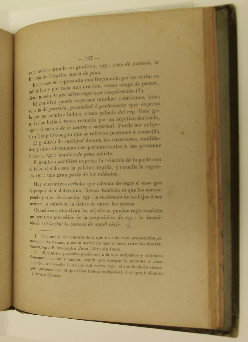 "Elementos de gramática castellana", pàg. 107