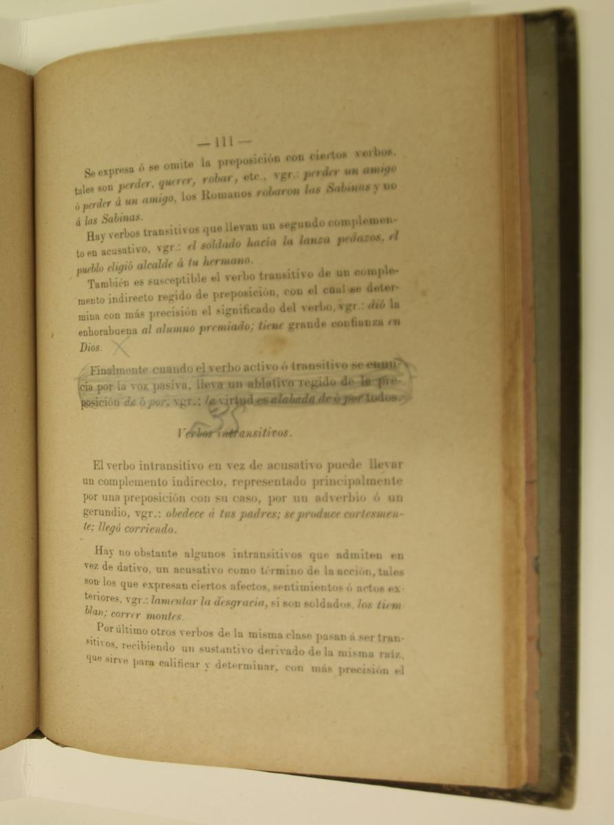 "Elementos de gramática castellana", pàg. 111