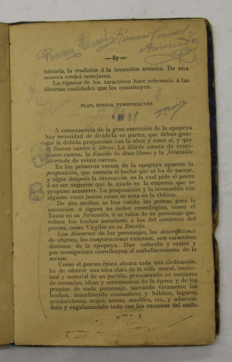 "Retórica y poética", pàg. 87